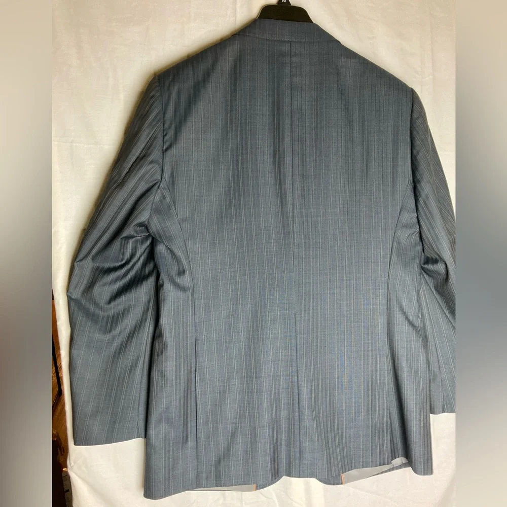 Tiglio luxe silk and wool Charcoal Pinstripe Blazer